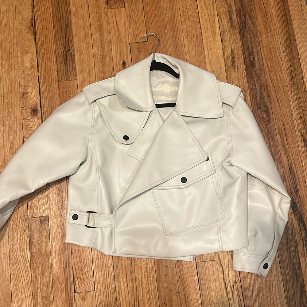 Cream leather jacket
